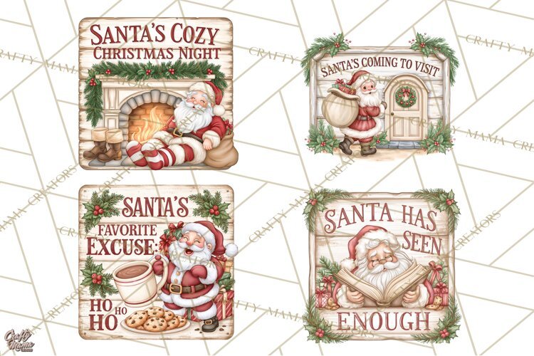 Santa Christmas Signs | Santa Png | Kris Kringle Quotes example image 1