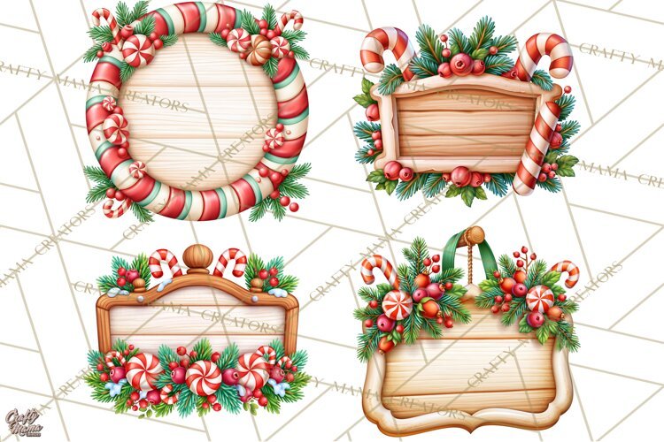 Candy Cane Lane Christmas Frames Signs & Borders example image 1