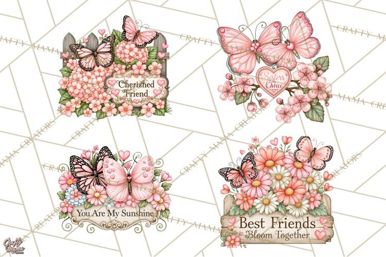 Friendship Butterfly Clipart PNG | Inspirational Quotes example image 1