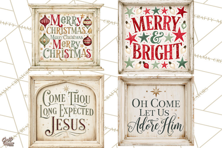 Christian Farmhouse Christmas Signs PNG example image 1