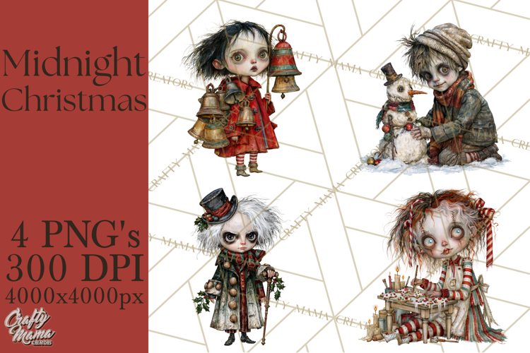 Midnight Christmas Characters PNG Clipart
