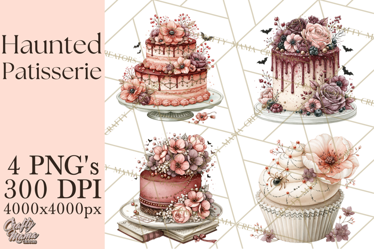 Haunted Patisserie PNG Clipart, Elegant Halloween Desserts