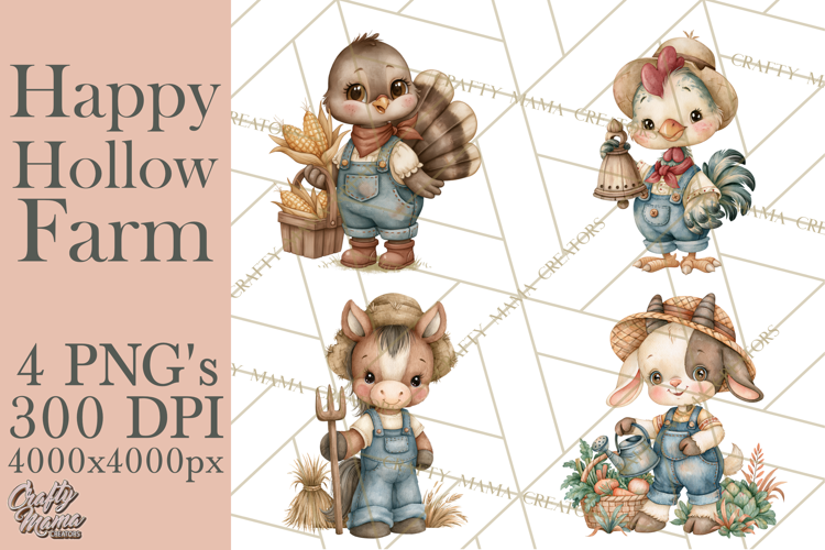 Happy Hollow Farm Animal Clipart PNG