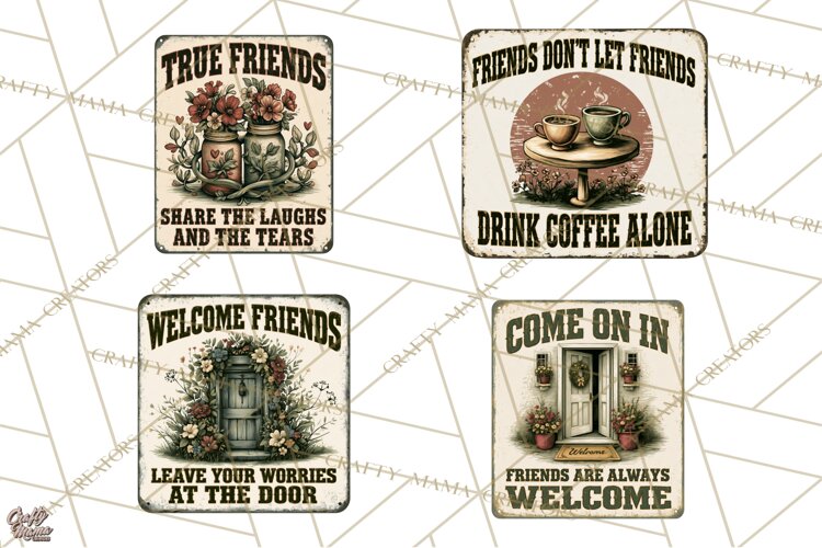 Friendship Quotes Sign Clipart PNG Funny Friends Rustic
