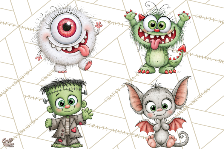 Halloween Monster Munchkins In Action PNG