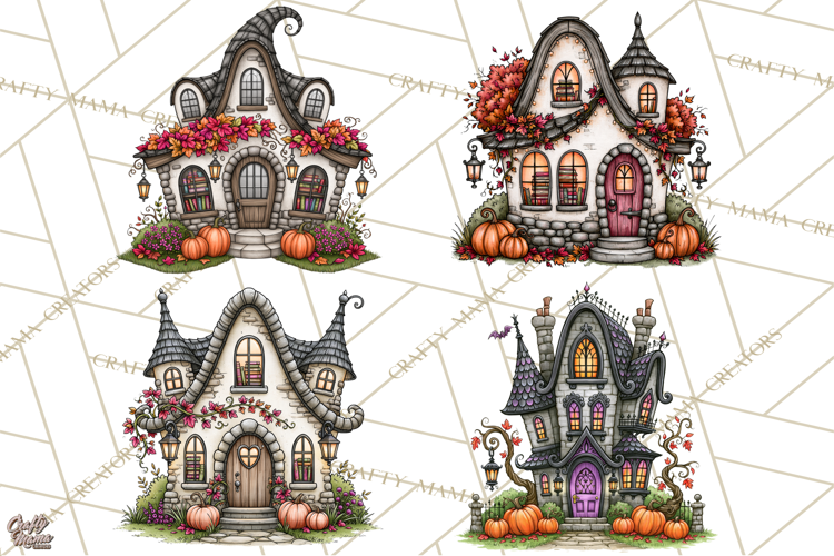 Monster Munchkins Halloween Buildings PNG
