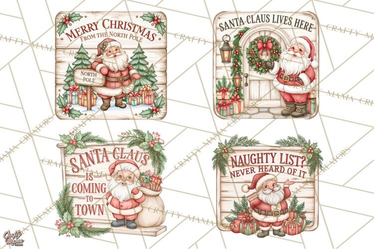 Santa Christmas Signs | Santa Png | Kris Kringle Quotes example image 1