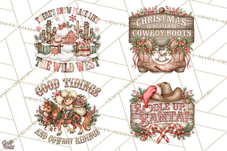Western Wintertide Christmas Clipart PNG Files example image 1