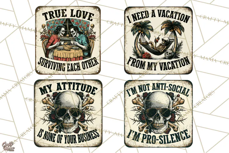 Dark Humor Vintage Metal Signs Clipart