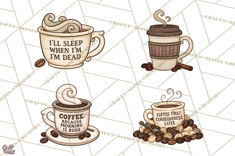 Sarcastic Coffee Clipart, Funny Coffee PNG example image 1