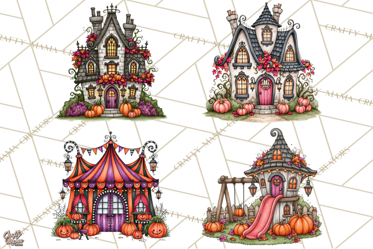 Monster Munchkins Halloween Buildings PNG