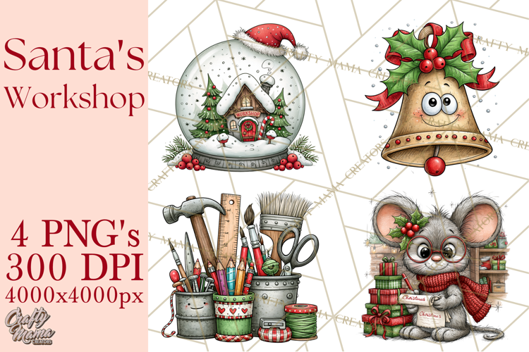 Santa Workshop Christmas Village PNG Clipart