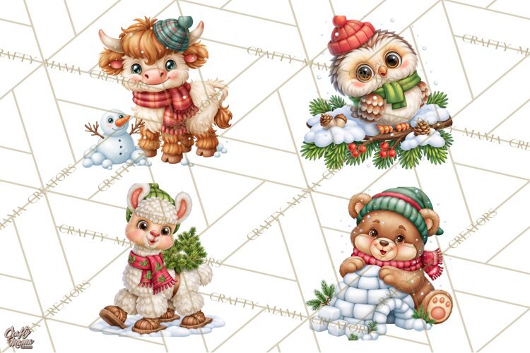 Let It Snow Christmas Winter Clipart PNG example image 1