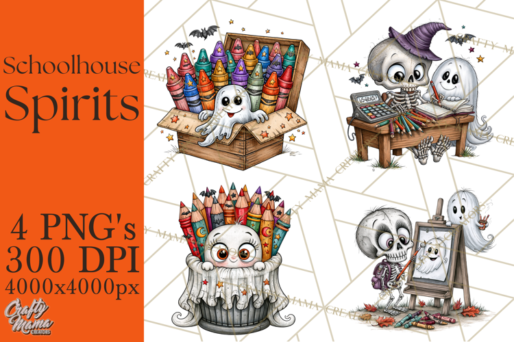 Schoolhouse Spirits, Halloween School Clipart PNG
