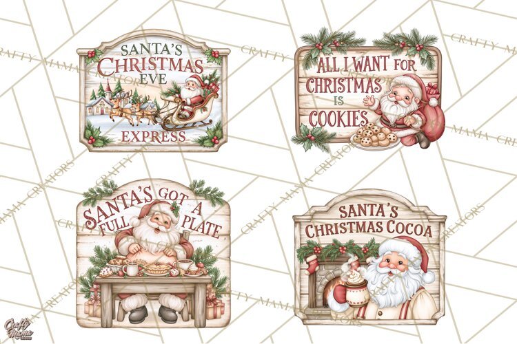 Santa Christmas Signs | Santa Png | Kris Kringle Quotes example image 1
