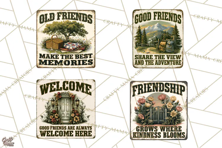Friendship Quotes Sign Clipart PNG Funny Friends Rustic