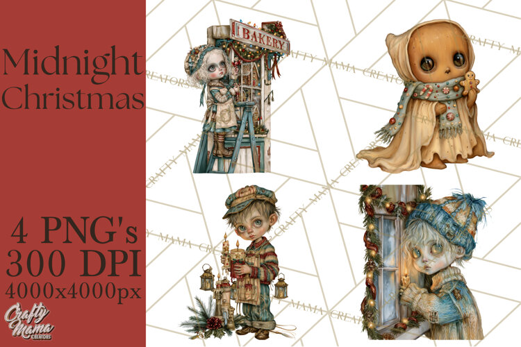 Midnight Christmas Characters PNG Clipart example image 1