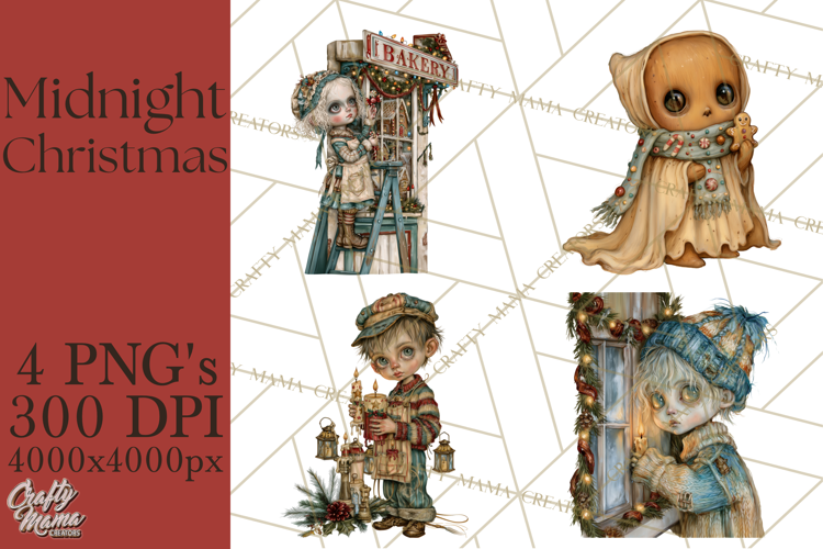 Midnight Christmas Characters PNG Clipart