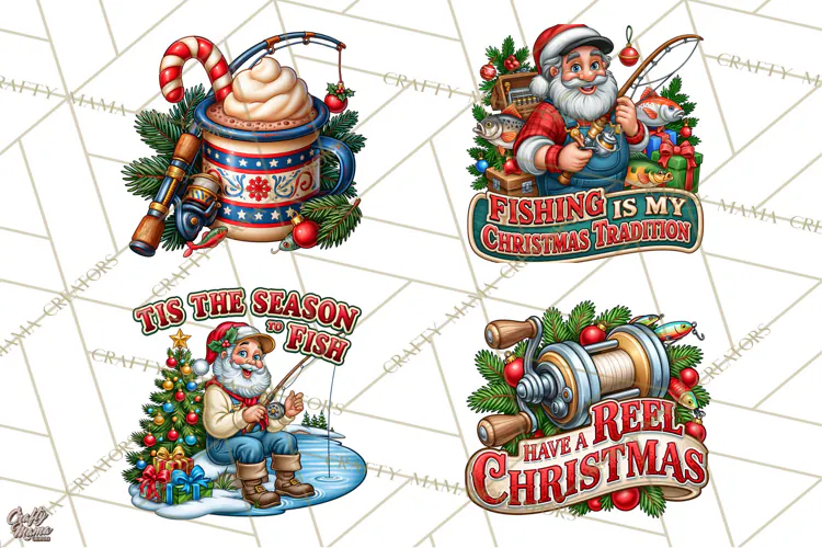 Christmas Fishing Clipart PNG