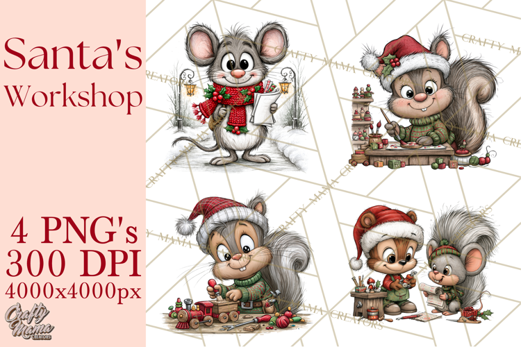 Santa Workshop Christmas Village PNG Clipart