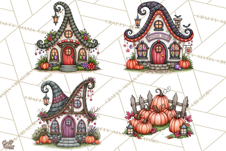 Monster Munchkins Halloween Buildings PNG