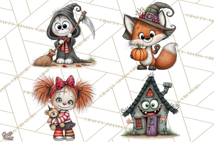 Halloween Monster Munchkins In Action PNG