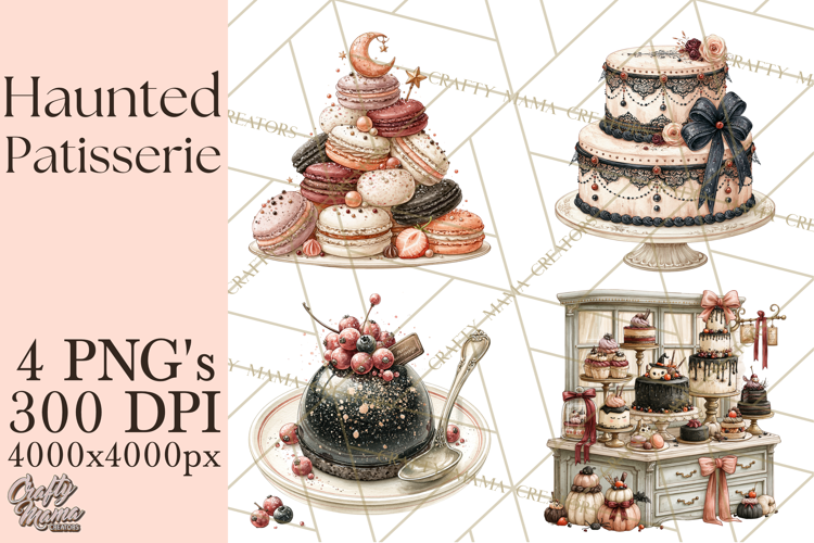 Haunted Patisserie PNG Clipart, Elegant Halloween Desserts