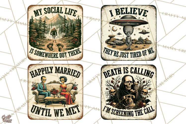 Dark Humor Vintage Metal Signs Clipart example image 1