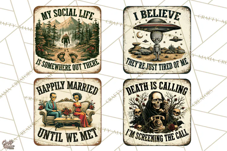 Dark Humor Vintage Metal Signs Clipart