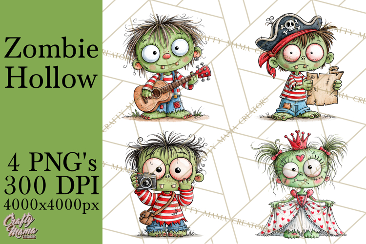 Zombie Hollow Cute Zombie Halloween Clipart PNG