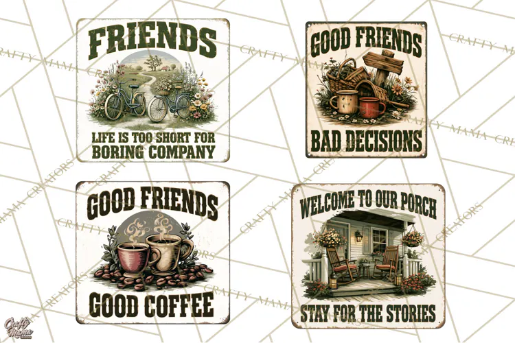 Friendship Quotes Sign Clipart PNG Funny Friends Rustic