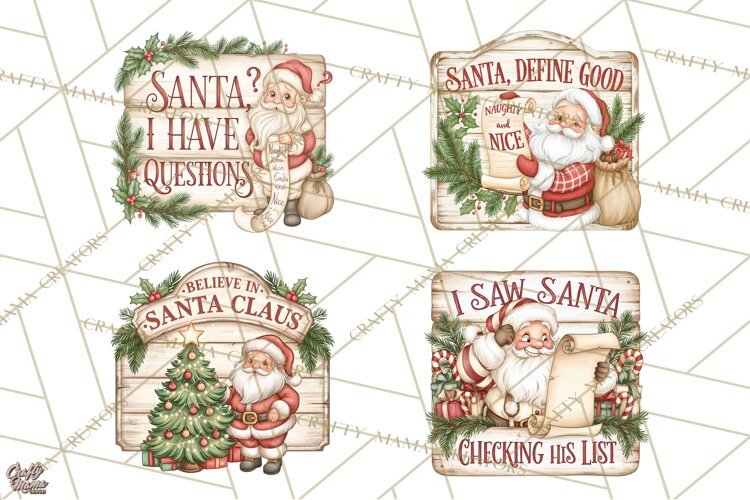Santa Christmas Signs | Santa Png | Kris Kringle Quotes example image 1