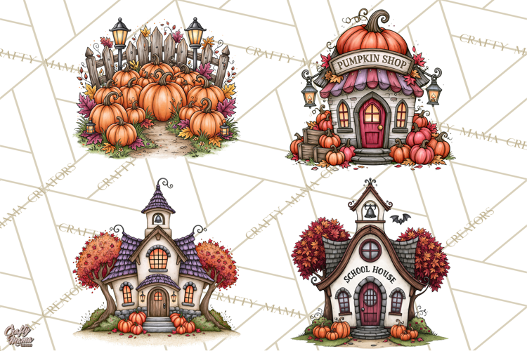 Monster Munchkins Halloween Buildings PNG