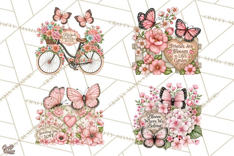 Friendship Butterfly Clipart PNG | Inspirational Quotes example image 1