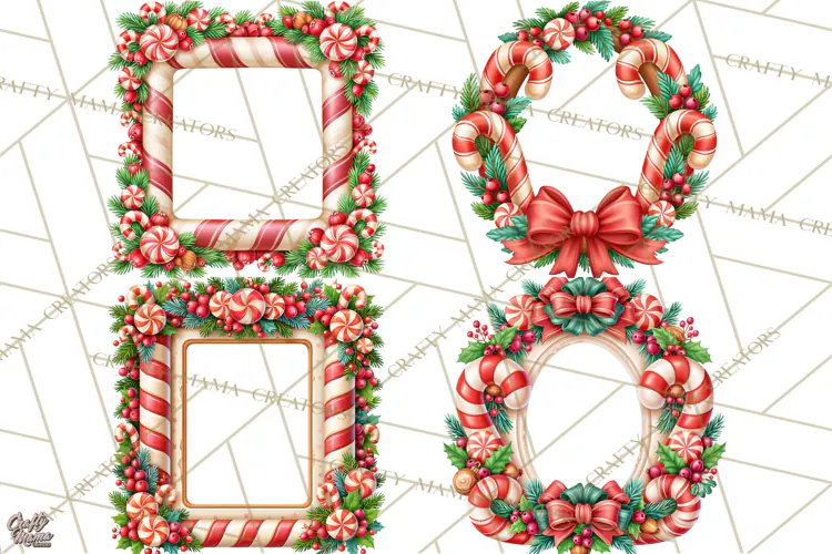 Candy Cane Lane Christmas Frames Signs & Borders