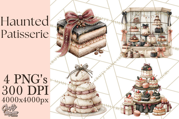 Haunted Patisserie PNG Clipart, Elegant Halloween Desserts example image 1