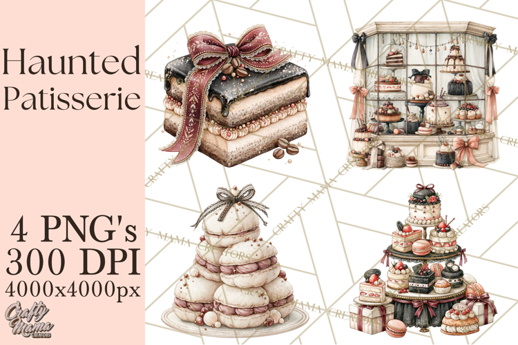 Haunted Patisserie PNG Clipart, Elegant Halloween Desserts
