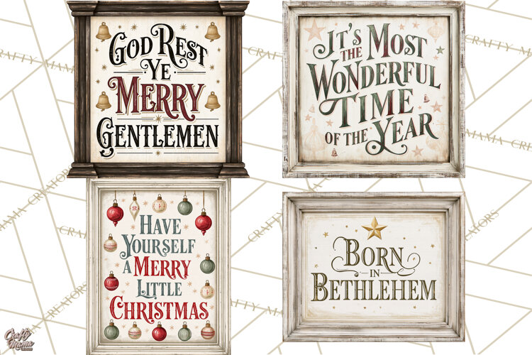 Christian Farmhouse Christmas Signs PNG example image 1