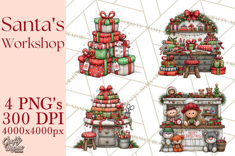 Santa Workshop Christmas Village PNG Clipart example image 1