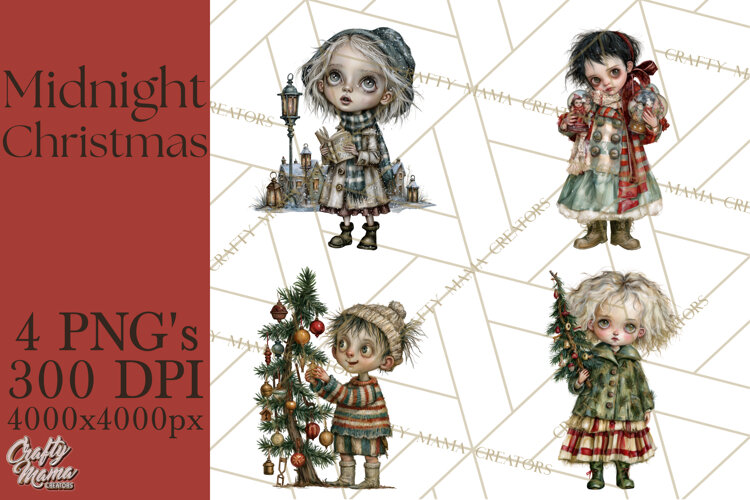 Midnight Christmas Characters PNG Clipart example image 1