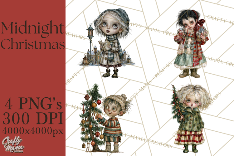Midnight Christmas Characters PNG Clipart