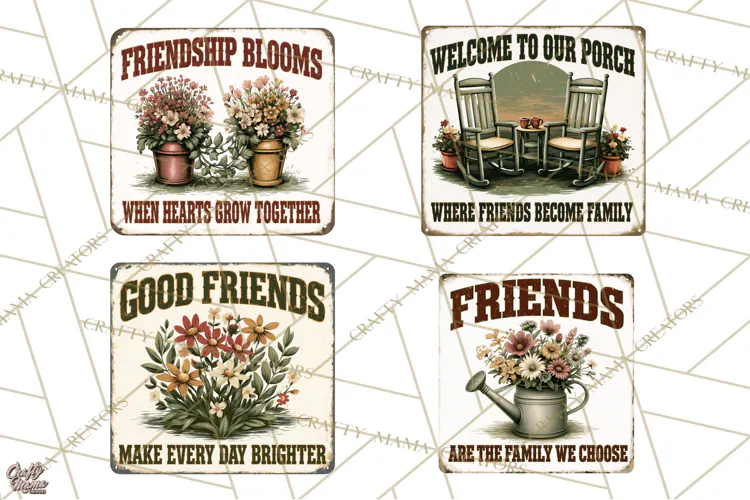 Friendship Quotes Sign Clipart PNG Funny Friends Rustic