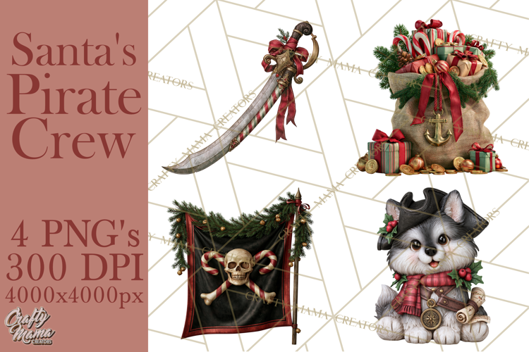 Christmas Pirate Crew Clipart PNG