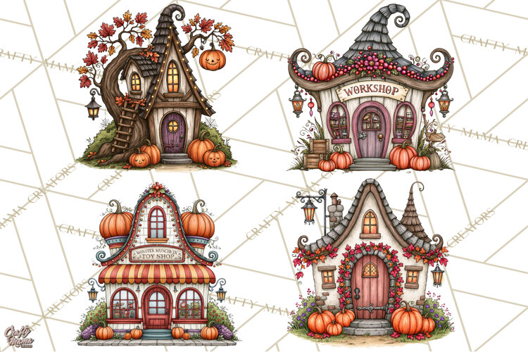 Monster Munchkins Halloween Buildings PNG example image 1