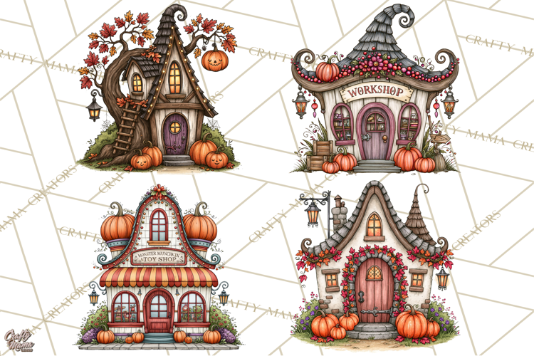 Monster Munchkins Halloween Buildings PNG