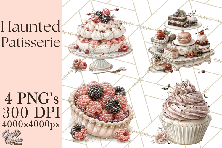 Haunted Patisserie PNG Clipart, Elegant Halloween Desserts