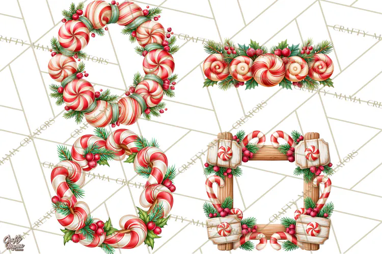 Candy Cane Lane Christmas Frames Signs & Borders