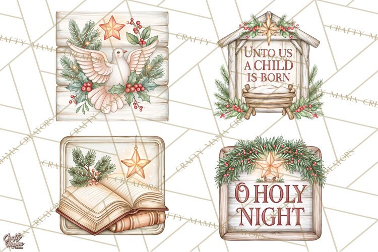 Religious Christmas Sign Clipart PNG | Nativity Designs example image 1