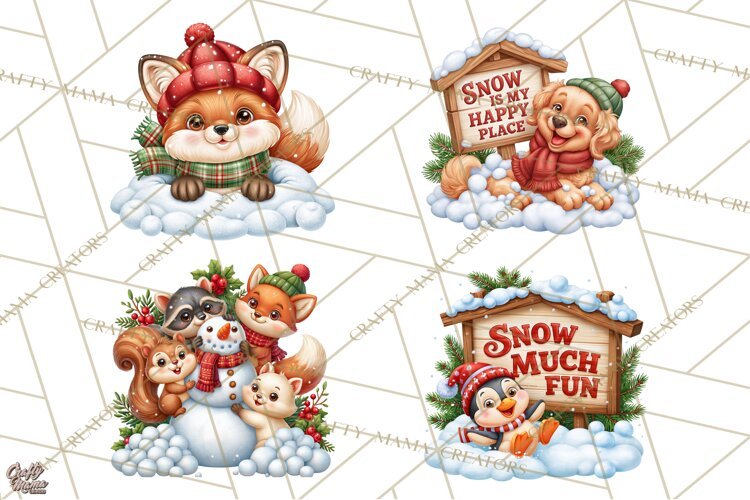 Let It Snow Christmas Winter Clipart PNG example image 1