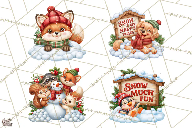 Let It Snow Christmas Winter Clipart PNG